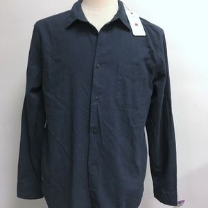 AGAVE blue flannel long sleeve button up shirt L
